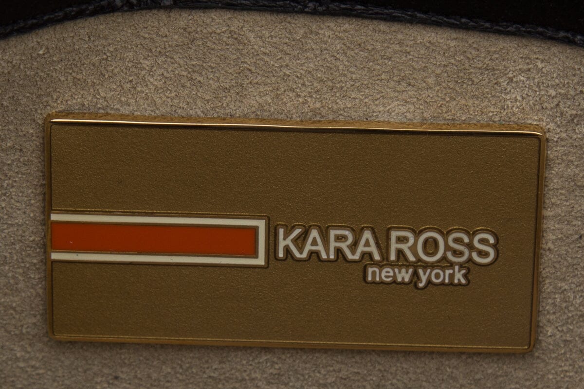 Kara Ross "Prunella" Teal & Black Glitter Clutch