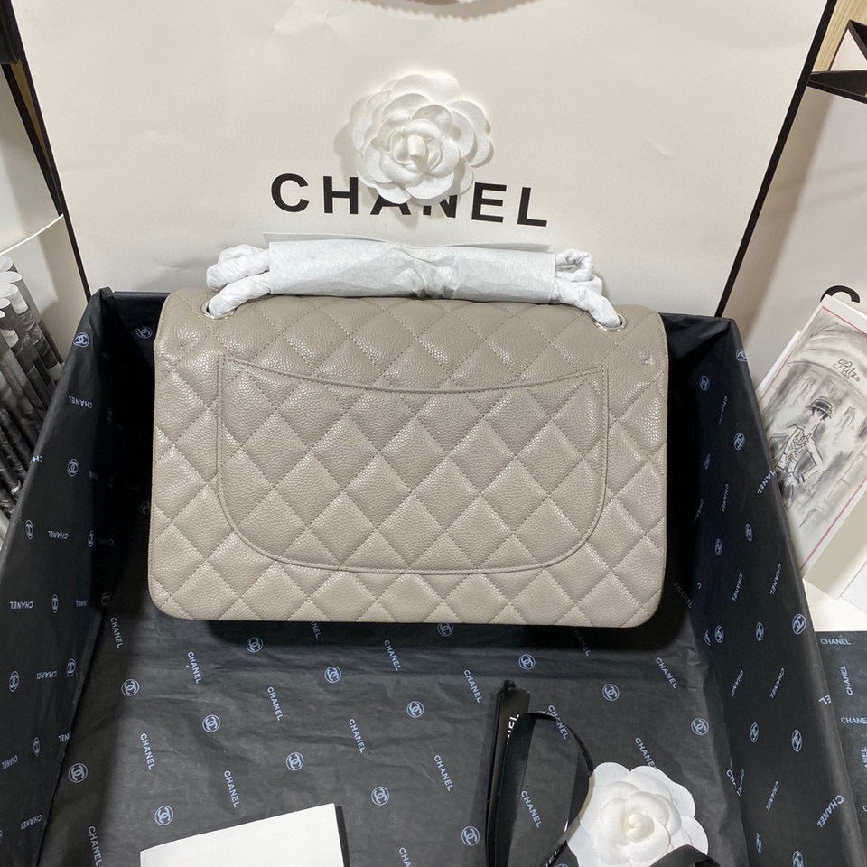 ChanelLarge Classic Handbag SiLouis Vuittoner Hardware Grey For Women Handbags, Shoulder Bags 11.8in/30cm