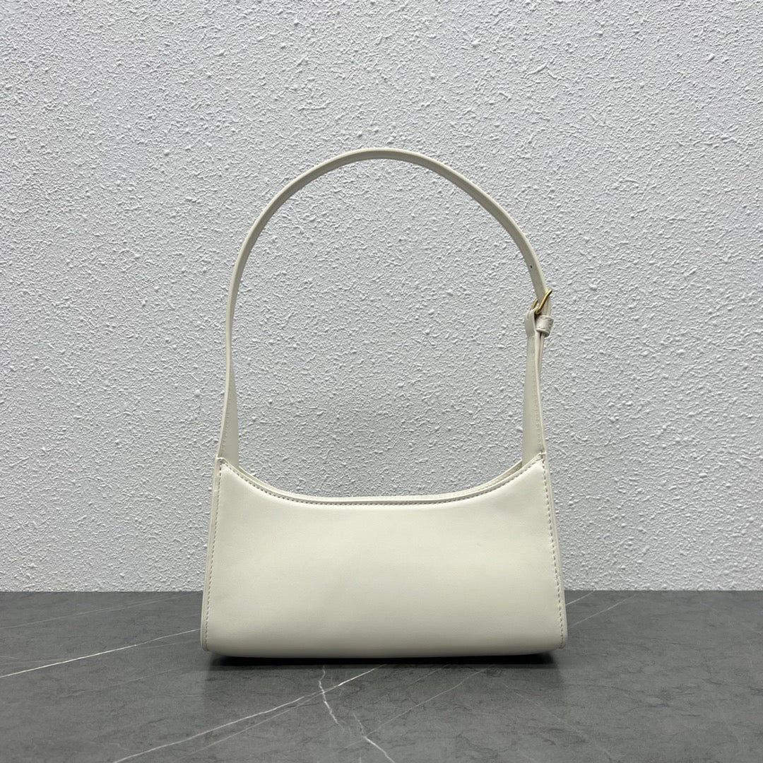 Cuir Triomphe Shoulder Bag White For Women 9.4in/24cm