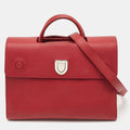 Red Leather Large Diorever Top Handle Bag