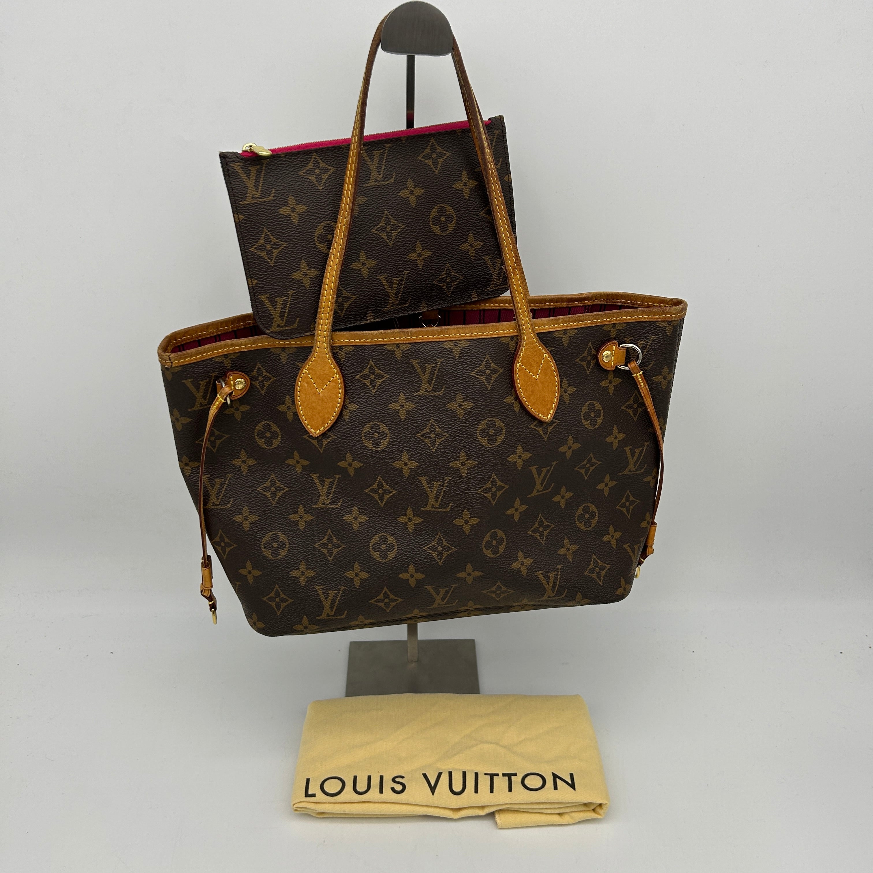 Louis Vuitton Neverfull MM Monogram Brown Shoulder Tote Bag