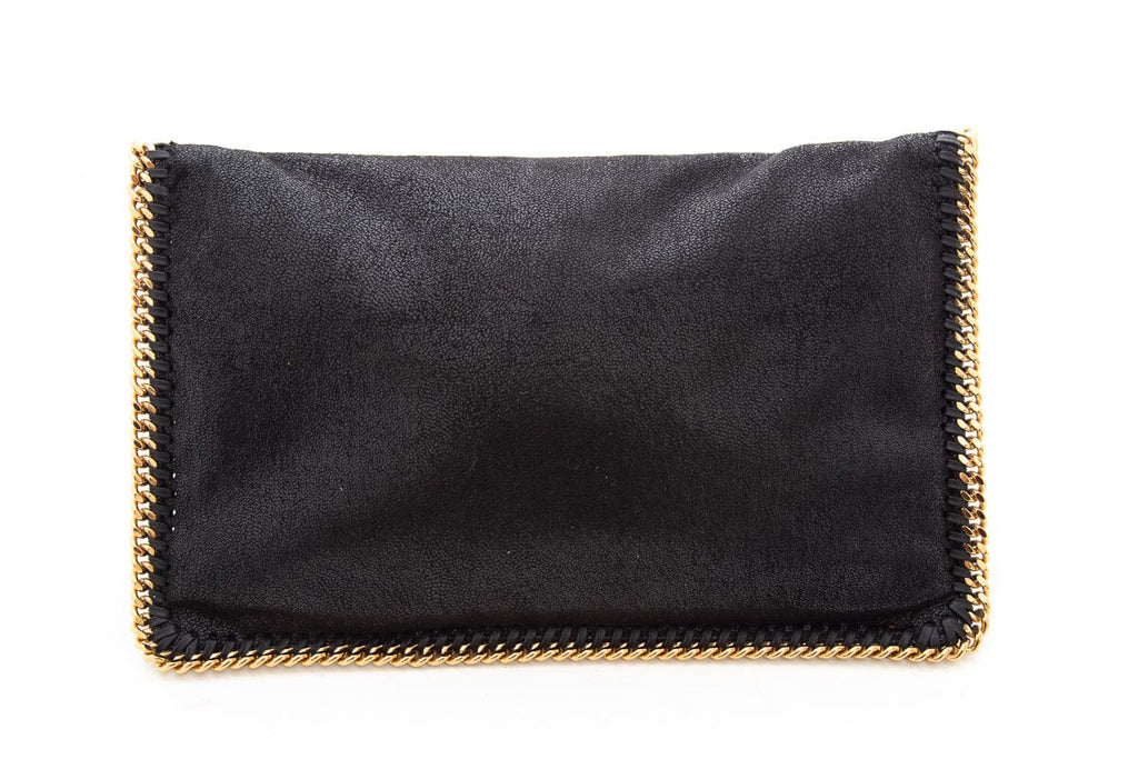Stella McCartney Black & Gold Falabella Clutch