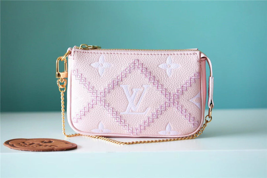 Louis Vuitton Mini Pochette AcGLAMIssoires Monogram Empreinte Pink For Women, WomenÃƒÂ¢Ã¢â€šÂ¬Ã¢â€žÂ¢s Handbags, Shoulder Bags And Crossbody Bags 6.1in/15.5cm Louis Vuitton