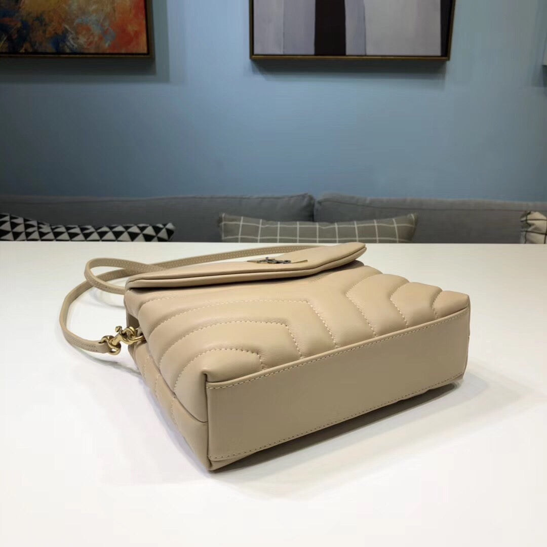 Saint Laurent Loulou Mini Shoulder Bag Beige For Women 7in/18cm YSL