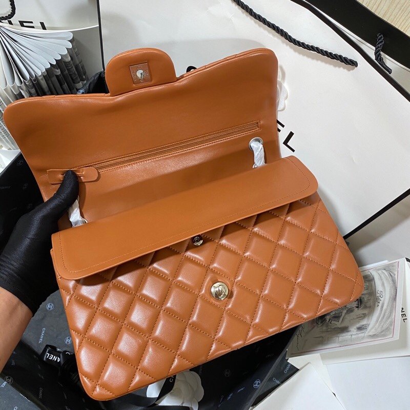 ChanelLarge Classic Handbag SiLouis Vuittoner Hardware Brown For Women Handbags, Shoulder Bags 11.8in/30cm