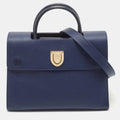 Blue Leather Medium Diorever Bag