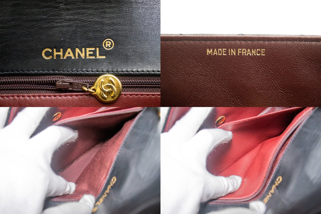CHANEL Half Moon Chain Shoulder Bag Crossbody Black Quilted Flap k22
