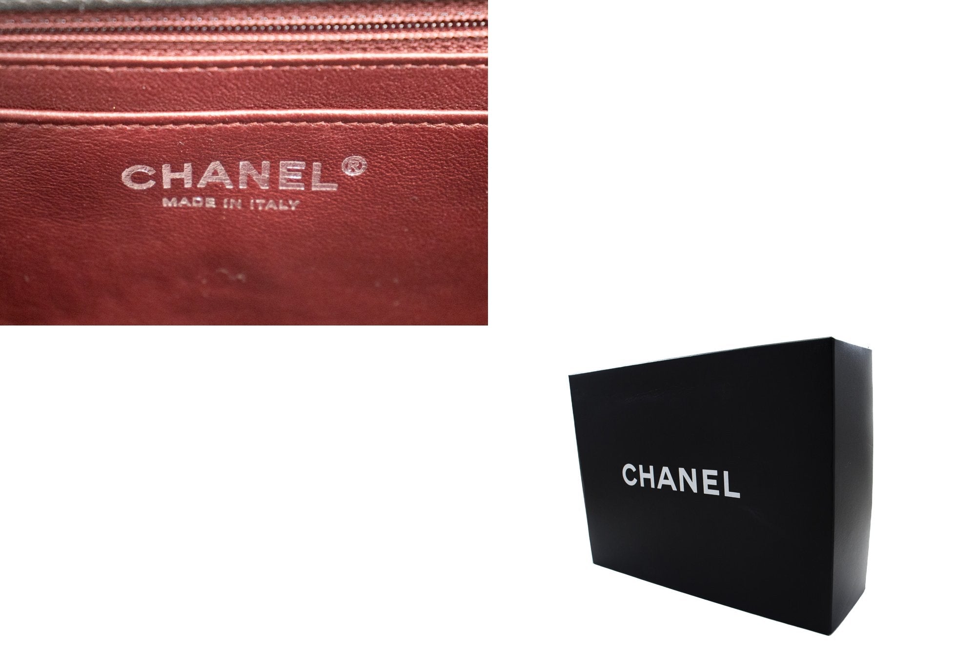 CHANEL Classic Large 11" Chain Shoulder Bag Flap Black Lambskin j42