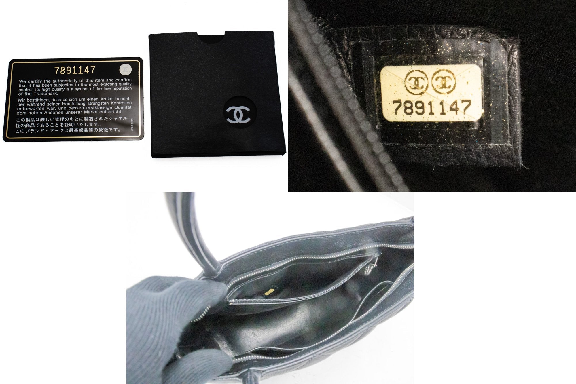 CHANEL SiLouis Vuittoner Medallion Caviar Shoulder Bag Grand Shopping Tote i75