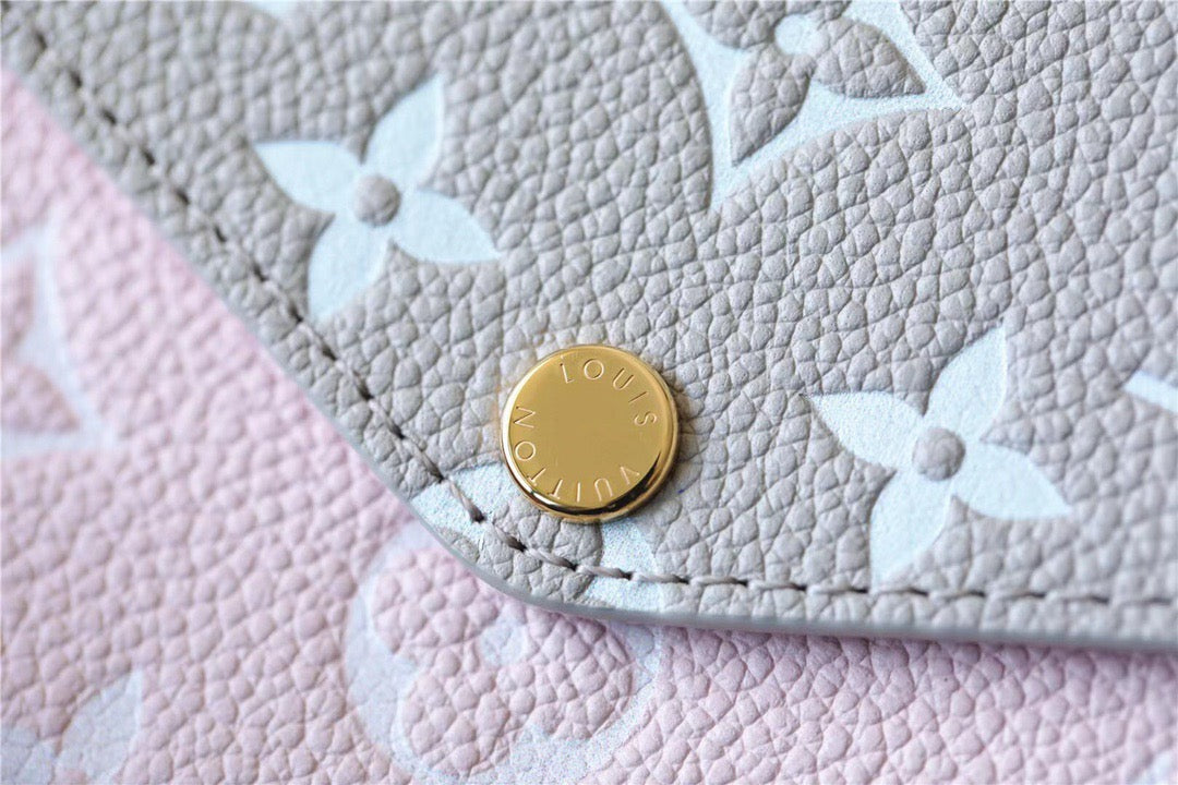 Louis Vuitton Pochette Felicie Monogram Empreinte Pink/ Beige/ Yellow For Women,  Shoulder And Crossbody Bags 21cm/8.3in Louis Vuitton M81359