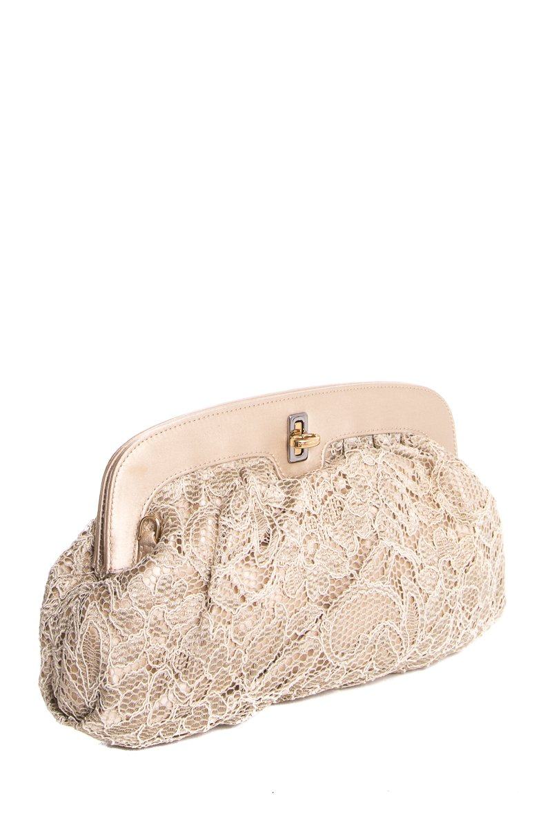 Dolce & GaBurberryana Beige Lace Clutch