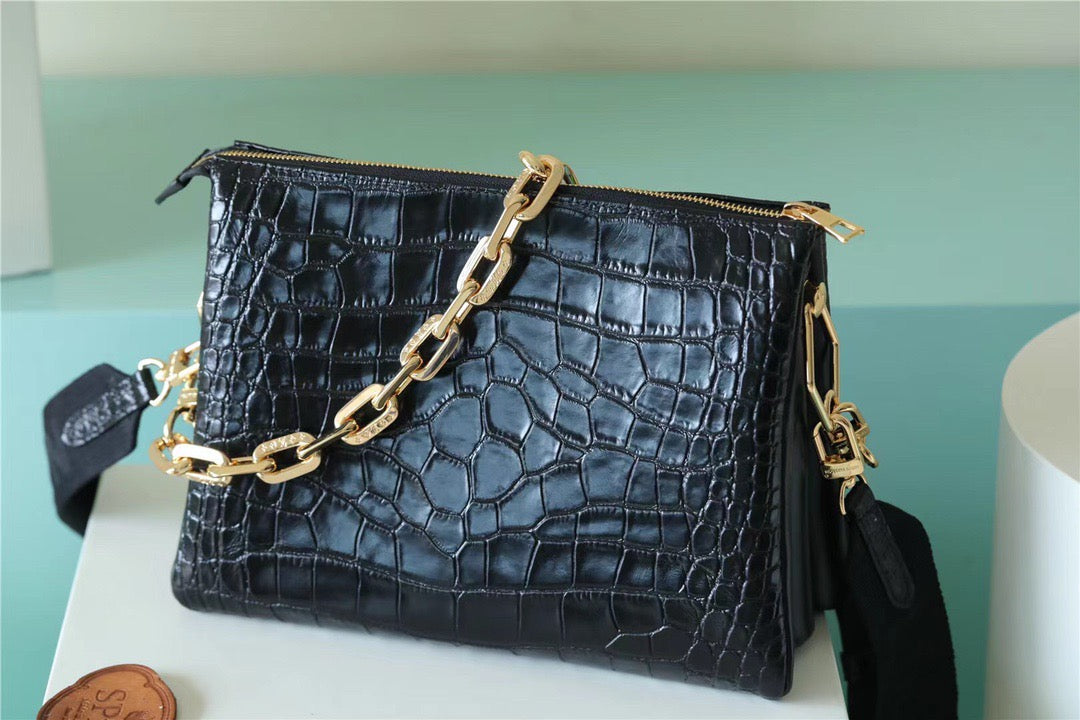 Louis Vuitton Coussin PM High Shiny Alligator Black For Women,  Shoulder And Crossbody Bags 10.2n/26cm Louis VuittonÃƒâ€šÃ‚Â 