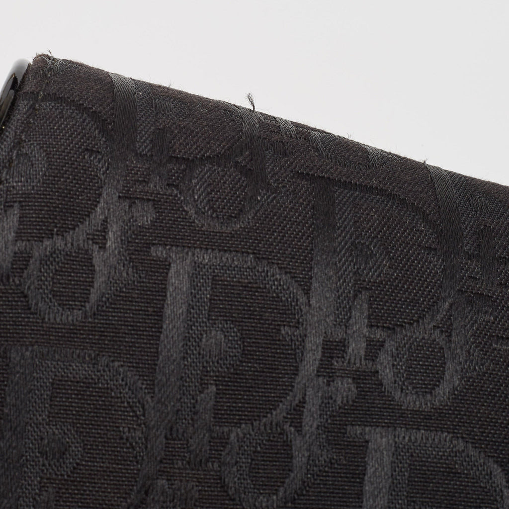 Dior Black Oblique Canvas And  Leather Xs Saddle Bag
