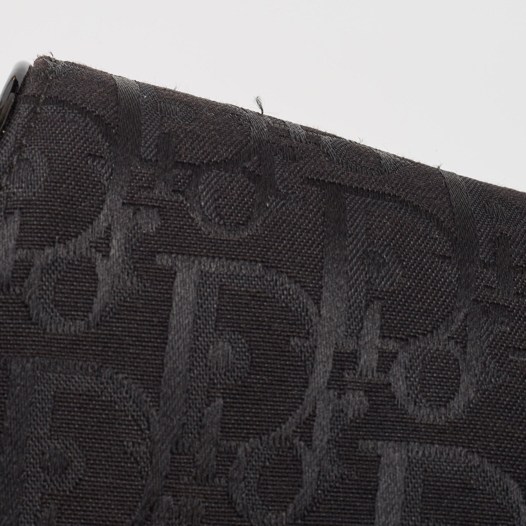 Dior Black Oblique Canvas And  Leather Xs Saddle Bag