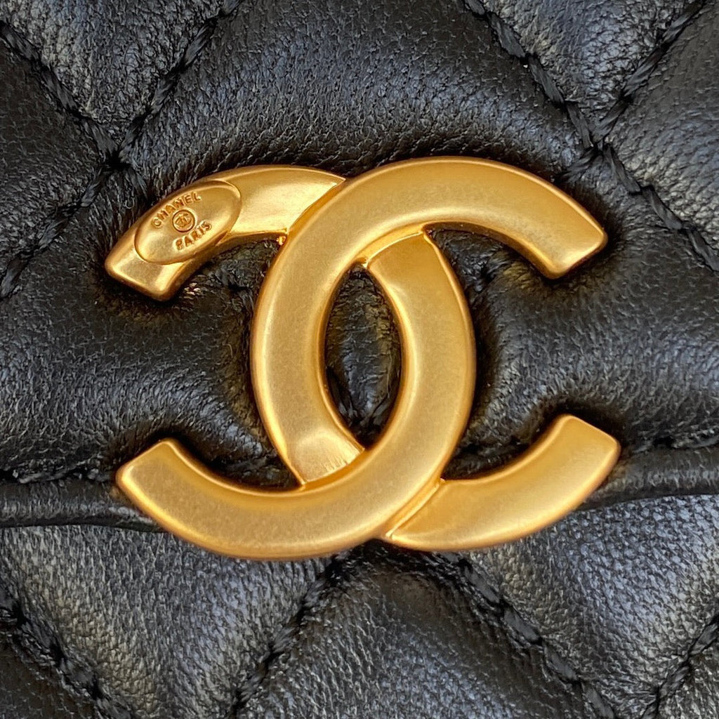 Chanel Clutch With Chain Gold Hardware Black For Women Handbags, Shoulder Bags 5.7in/14.5cm AP2945