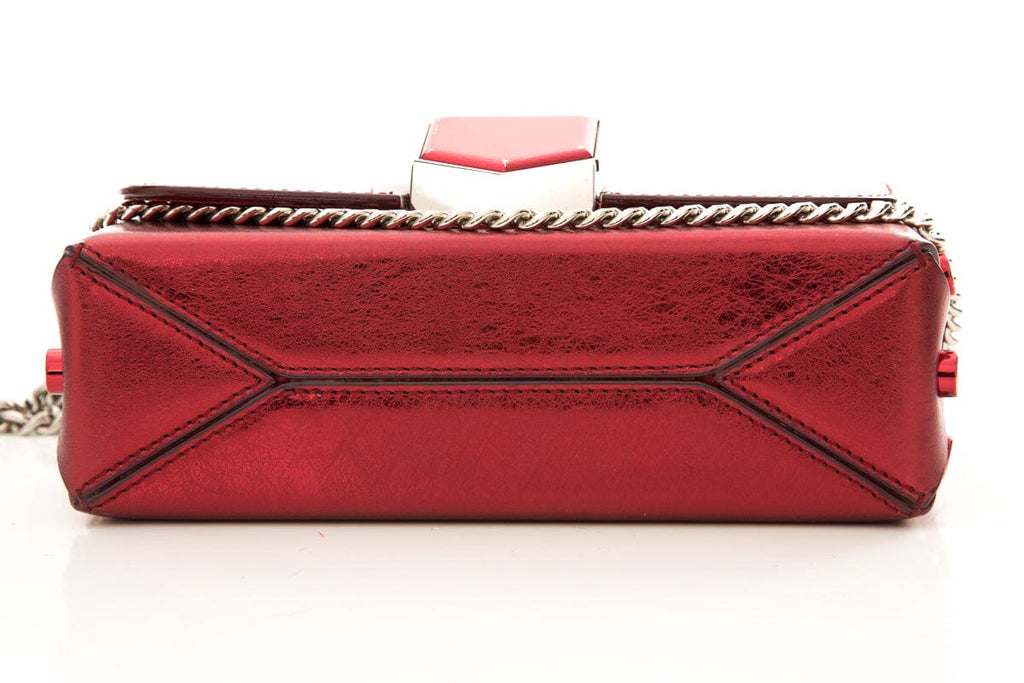 Jimmy Choo Red Lockett City Shoulder Bag