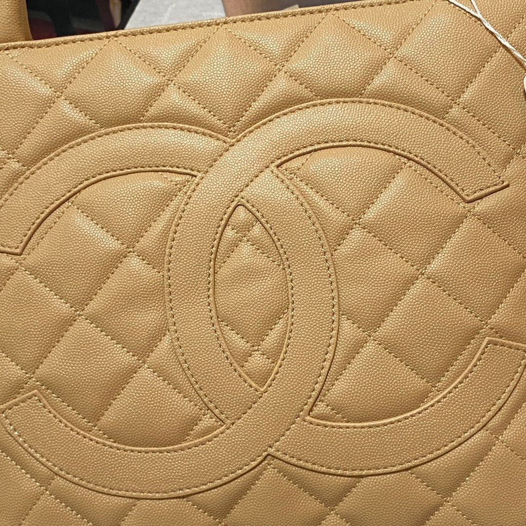 ChanelMedallion Tote Gold Hardware Caviar Yellow For Women Handbags, Shoulder Bags 15.6in/32cm