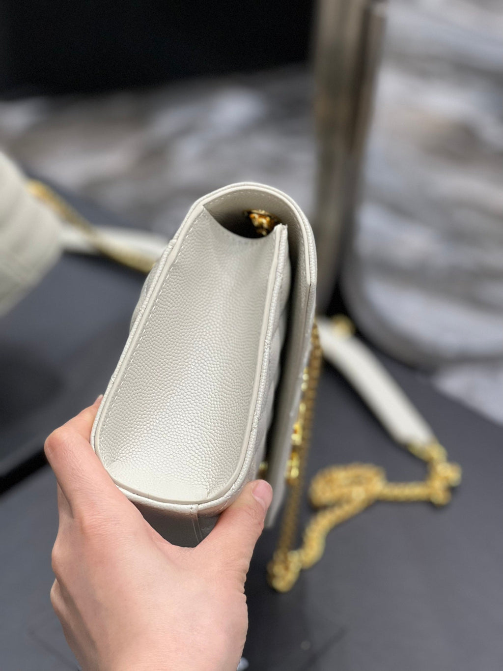 YSSL Small Bag White In Mix Matelasse For Women 8in/21cm YSL 600195BOW919207