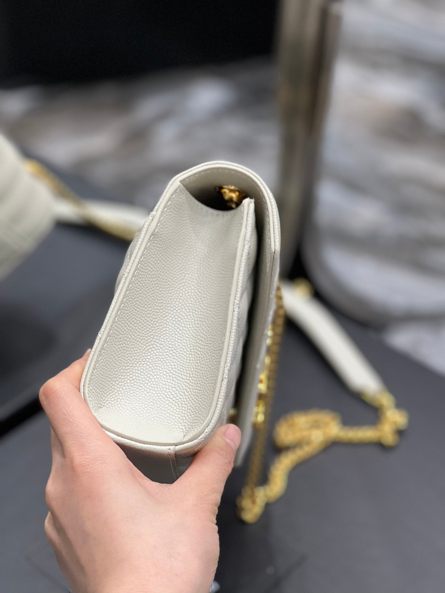 YSSL Small Bag White In Mix Matelasse For Women 8in/21cm YSL 600195BOW919207