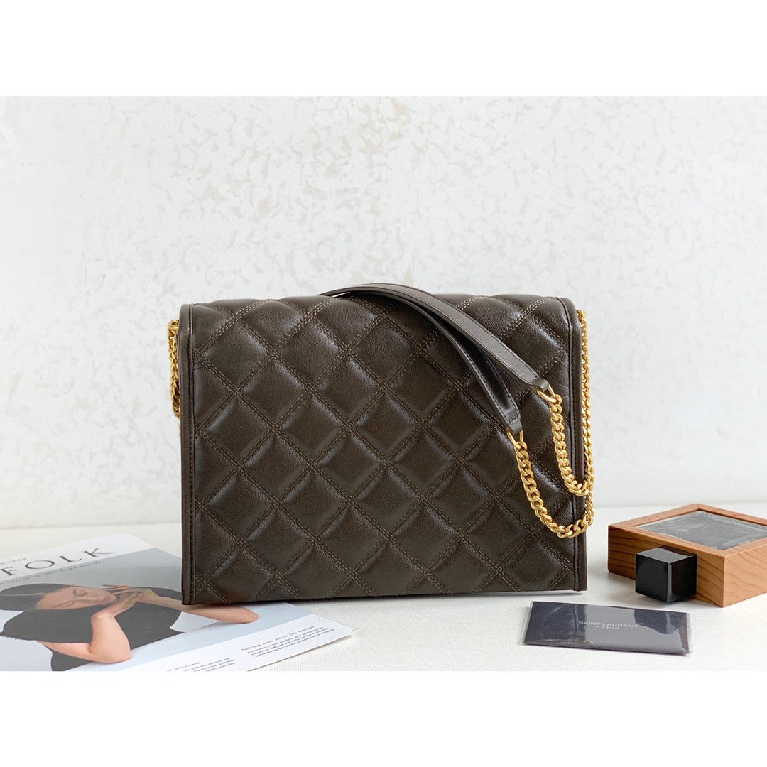 Saint Laurent Becky Small Shoulder Bag Brown For Women 10.5in/27cm YSL