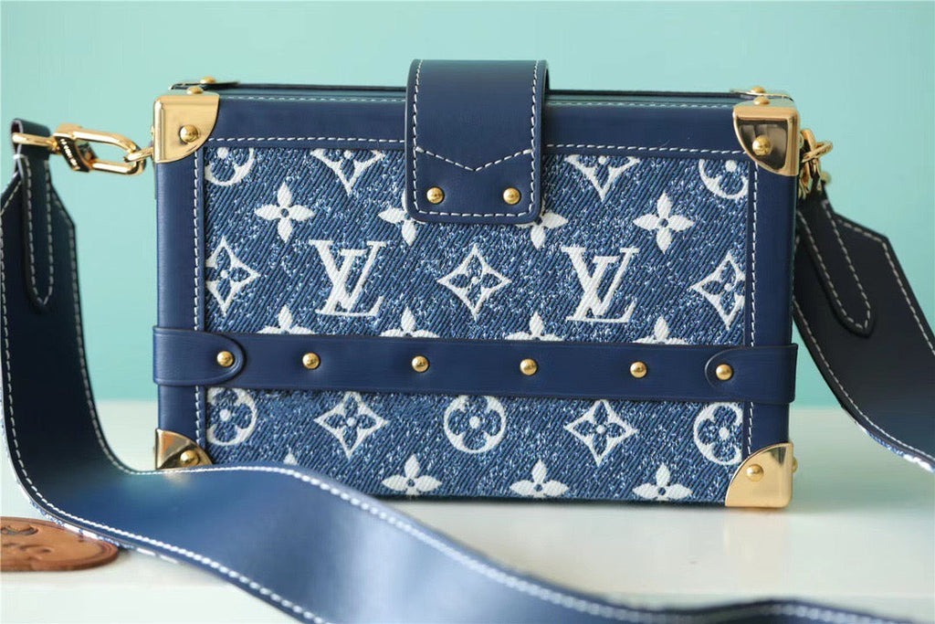 Louis Vuitton Petite Malle Jacquard Since 1854 Blue For Women, Women’s Handbags, Shoulder Bags And Crossbody Bags 7.5in/19cm Louis Vuitton 