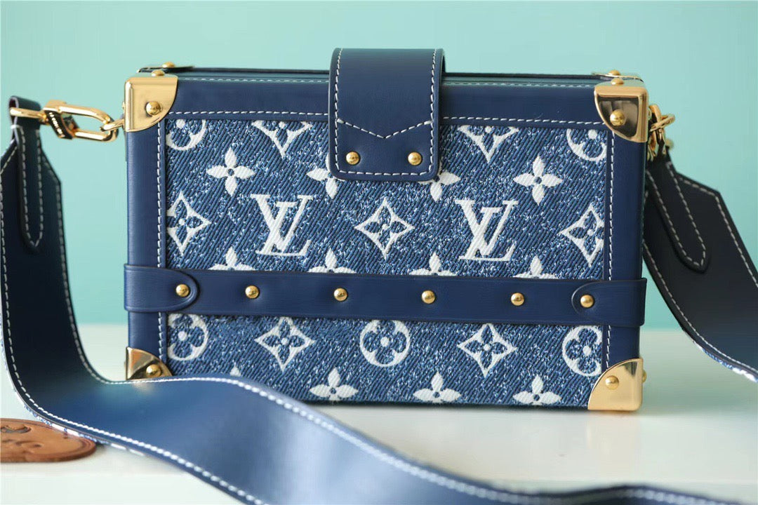 Louis Vuitton Petite Malle Jacquard Sin1854 Blue For Women, WomenÃƒÂ¢Ã¢â€šÂ¬Ã¢â€žÂ¢s Handbags, Shoulder Bags And Crossbody Bags 7.5in/19cm Louis VuittonÃƒâ€šÃ‚Â 