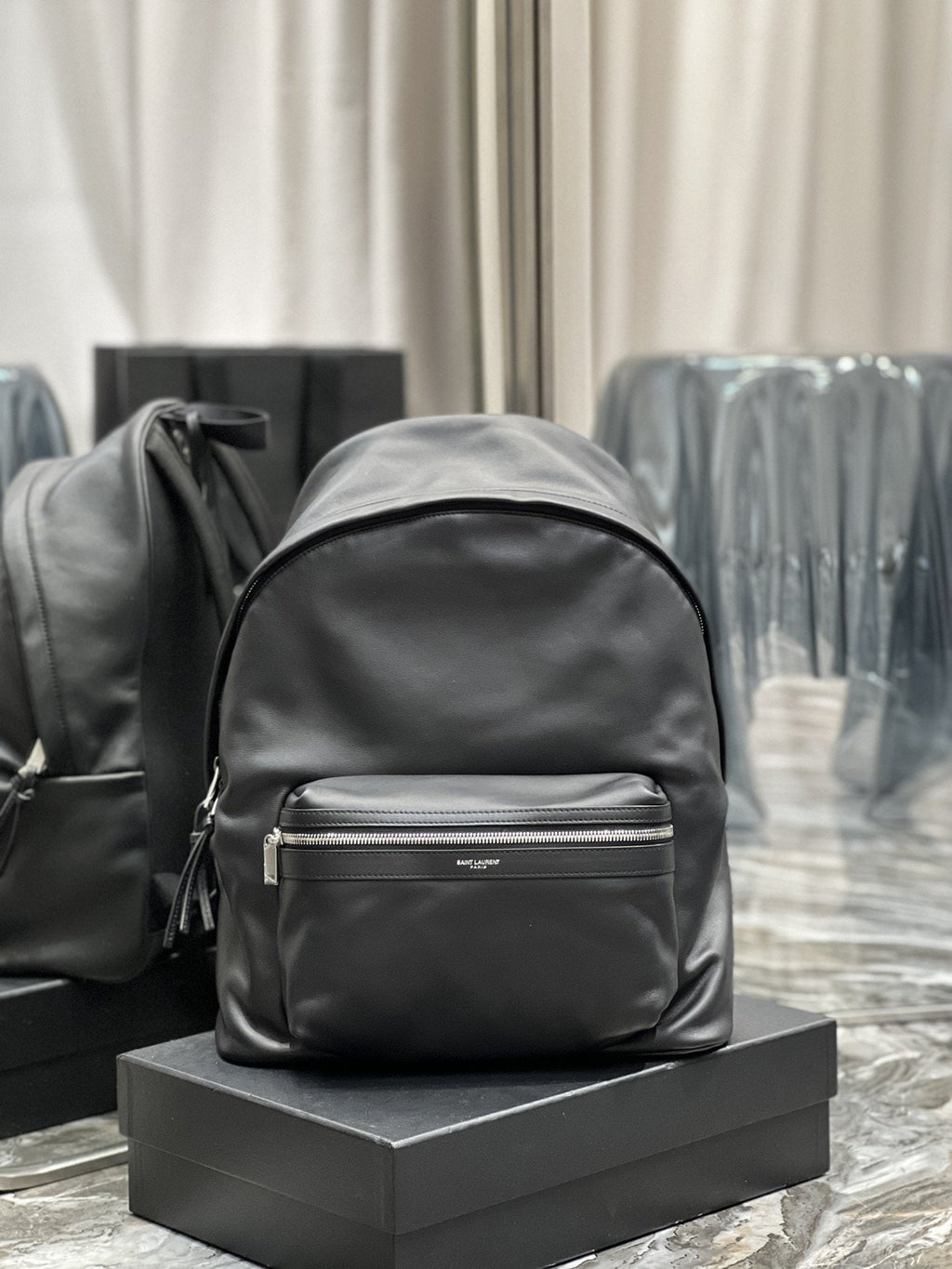 Top Quality City Backpack Unisex For Women 15in/38cm Black YSL