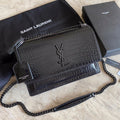 YSSL Sunset Medium Chain Bag Black For Women 8in/22cm YSL 442906DND0U1000