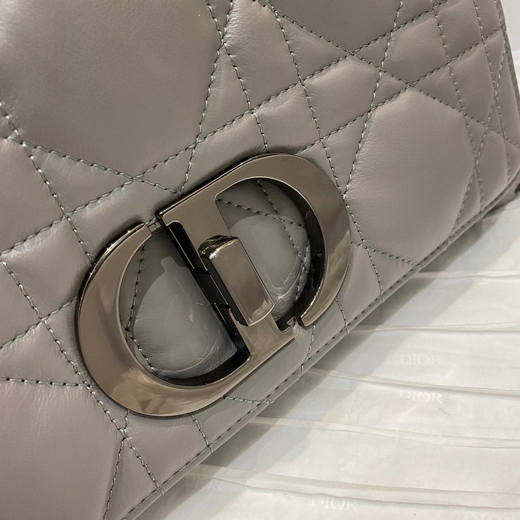 Dior MeDiorum Caro Bag Gray Padded Macrocannage, Dark Grey, For Women Women’s Handbags, Crossbody Bags, 25cm CD M9242BNGK_M41G