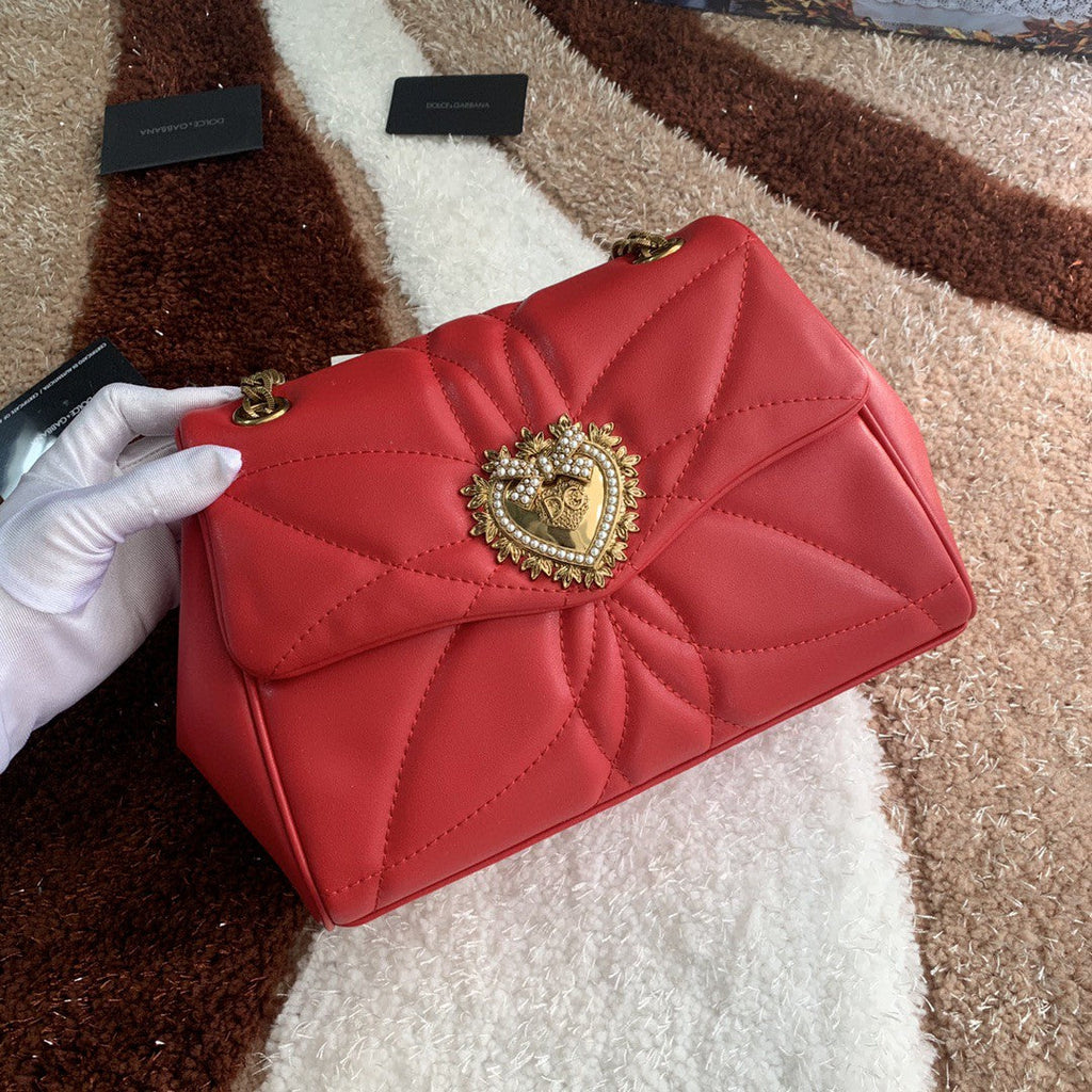 MeGLAMIum Devotion Shoulder Bag In Quilted Nappa Red For Women 10.2in/26cm GLAMI