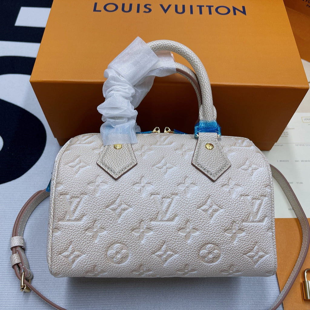 Louis Vuitton Speedy Bandouliere 20 Monogram Empreinte Pale Beige For Women,  Shoulder And Crossbody Bags 20.5cm/8.1in Louis Vuitton M46163