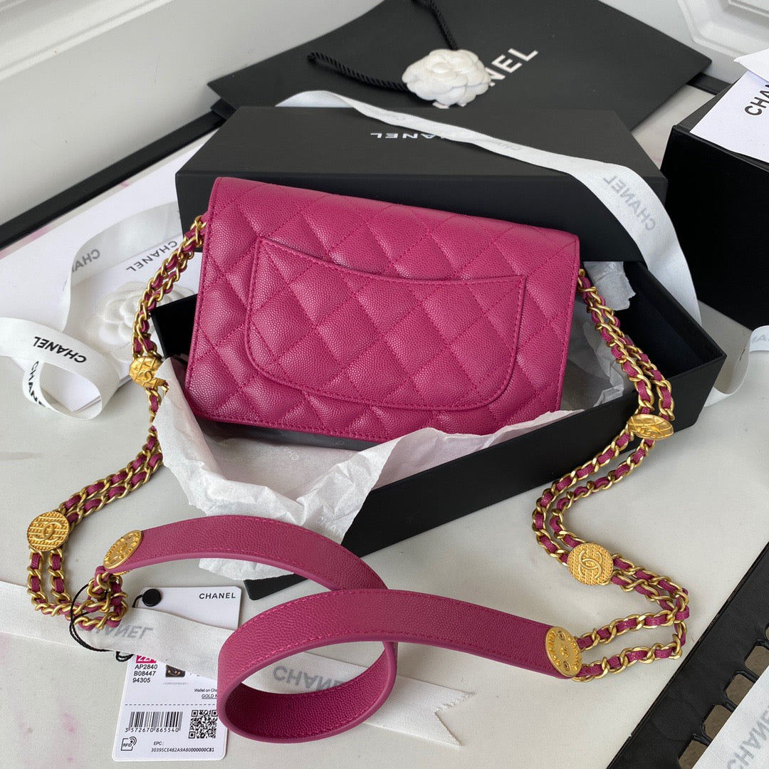 ChanelSmall GlamIap Bag Gold Hardware Plum For Women Handbags, Shoulder Bags 7.5in/19cm AP2840