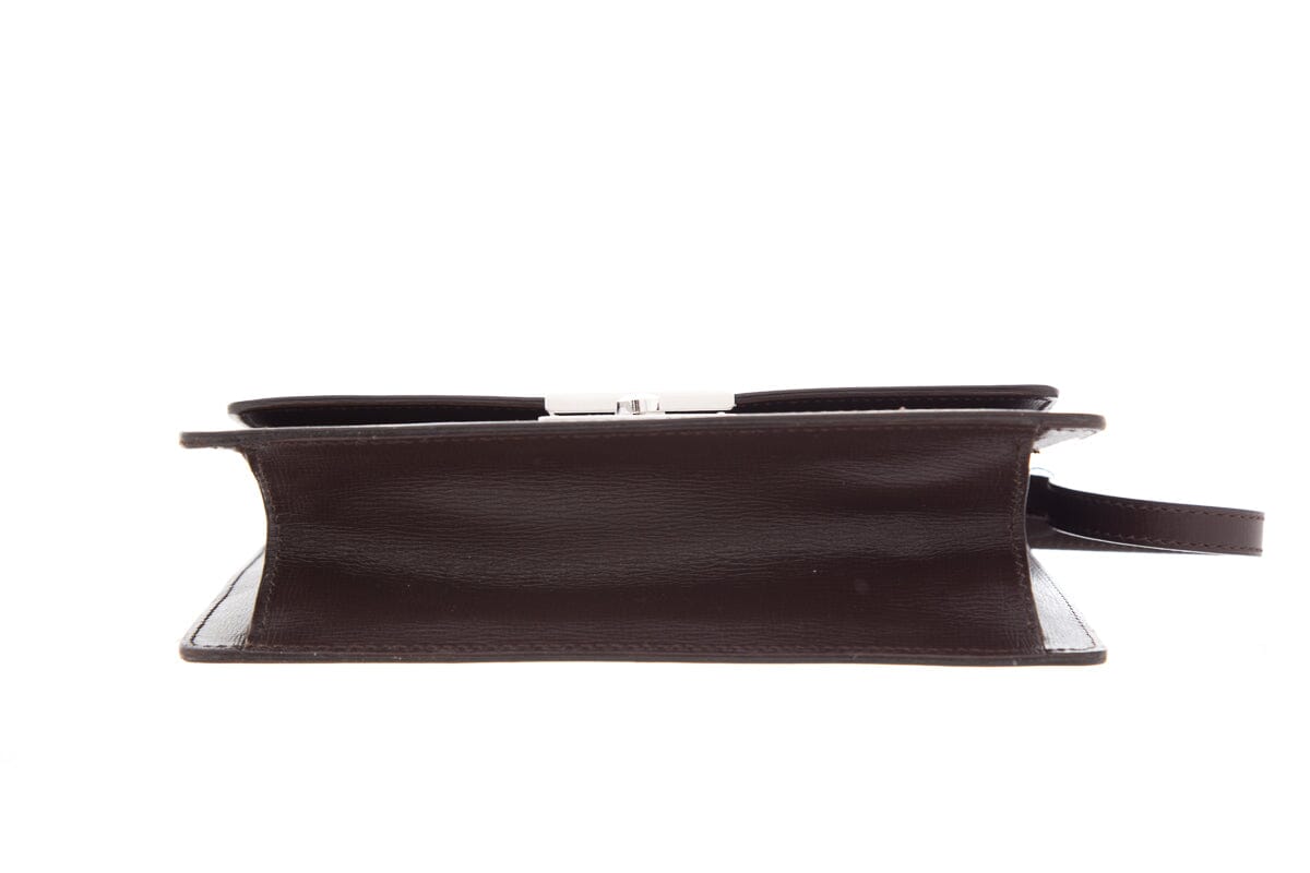 Valextra Brown Leather Mini Shoulder Handbag
