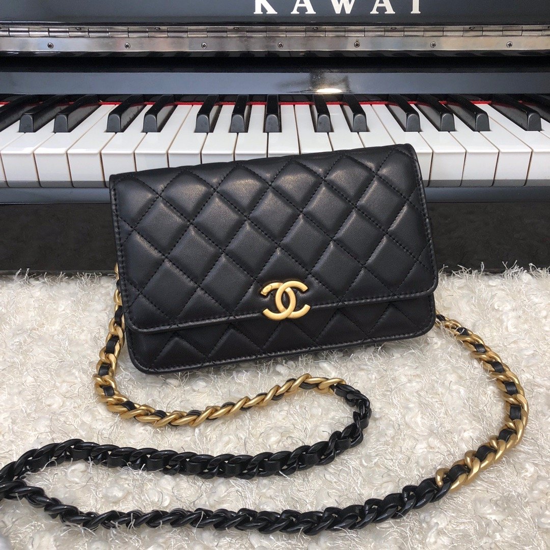 ChanelOriginal Small Classic GlamIap Bag Gold Hardware Black For Women Handbags, Shoulder Bags 7.5in/19cm AP33814