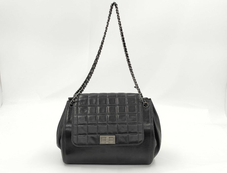 Chanel Vintage Reissue Square Flap Bag Leather Black Leather Shoulder Bag Bag