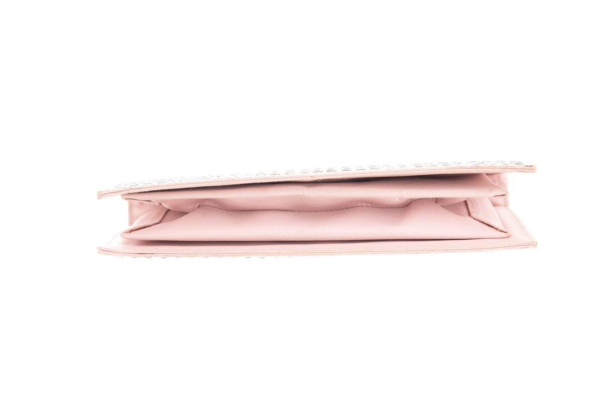 Gucci Vintage Pink Satin and Rhinestone Clutch