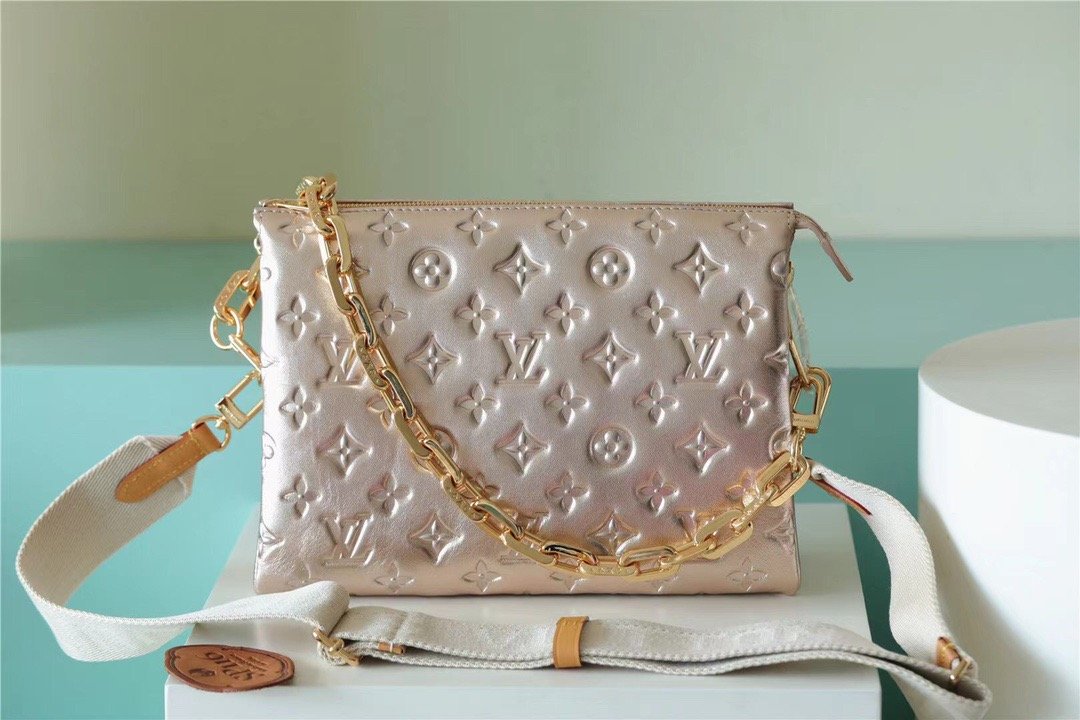 Louis Vuitton Coussin PM Bag Monogram For Women,  Shoulder And Crossbody Bag Taupe 10.2in/26cm Louis Vuitton 