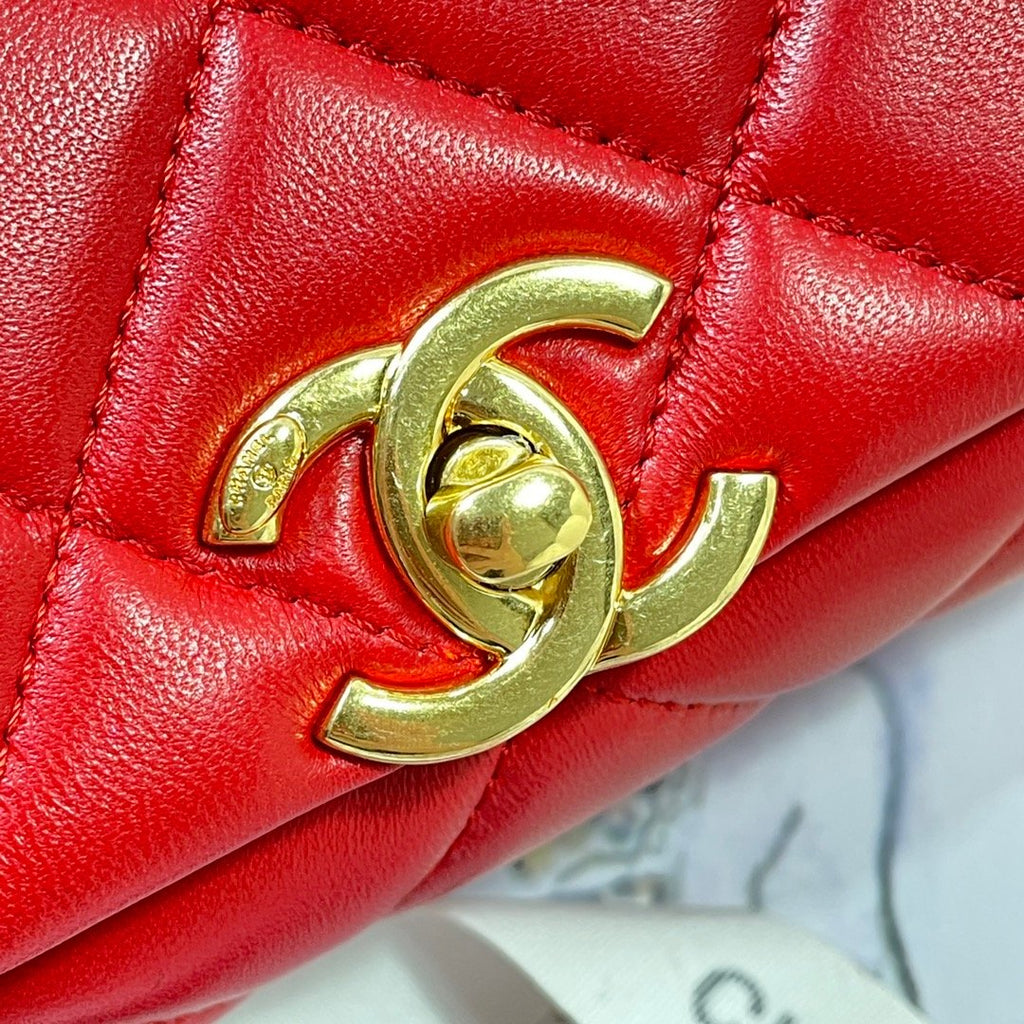 ChanelLarge Flap Bag Gold Hardware Red For Women, Women’s Handbags, Shoulder Bags 9.1in/23cm AS3367
