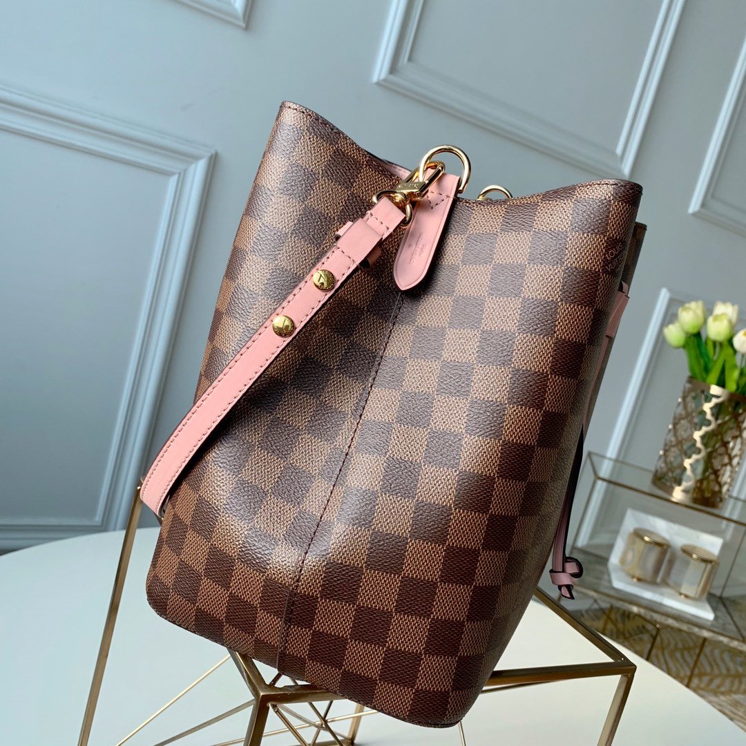 Louis Vuitton NeoNoe Bucket Bag Damier Ebene Canvas Venus Pink For Women,  Shoulder And Crossbody Bags 10.2in/26cm Louis Vuitton N40198