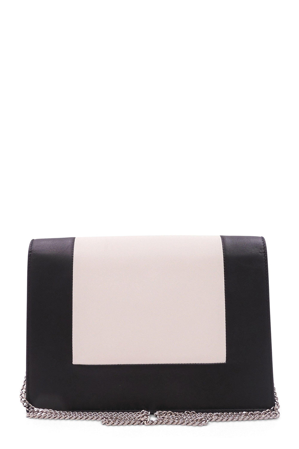 Frame Evening Clutch On Chain Black White