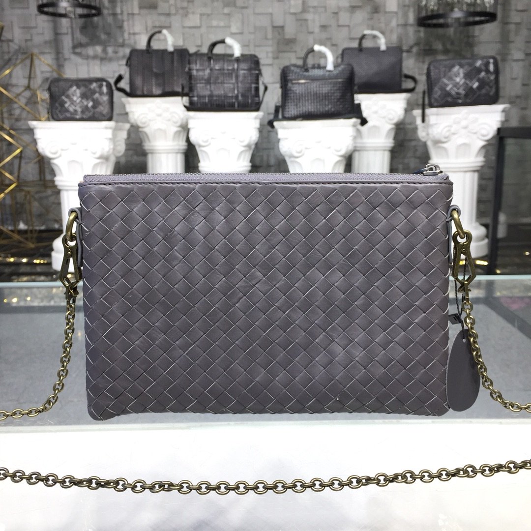 Chain Shoulder Bag Gray, For Women, Women Bags 9.6in/24.5cm