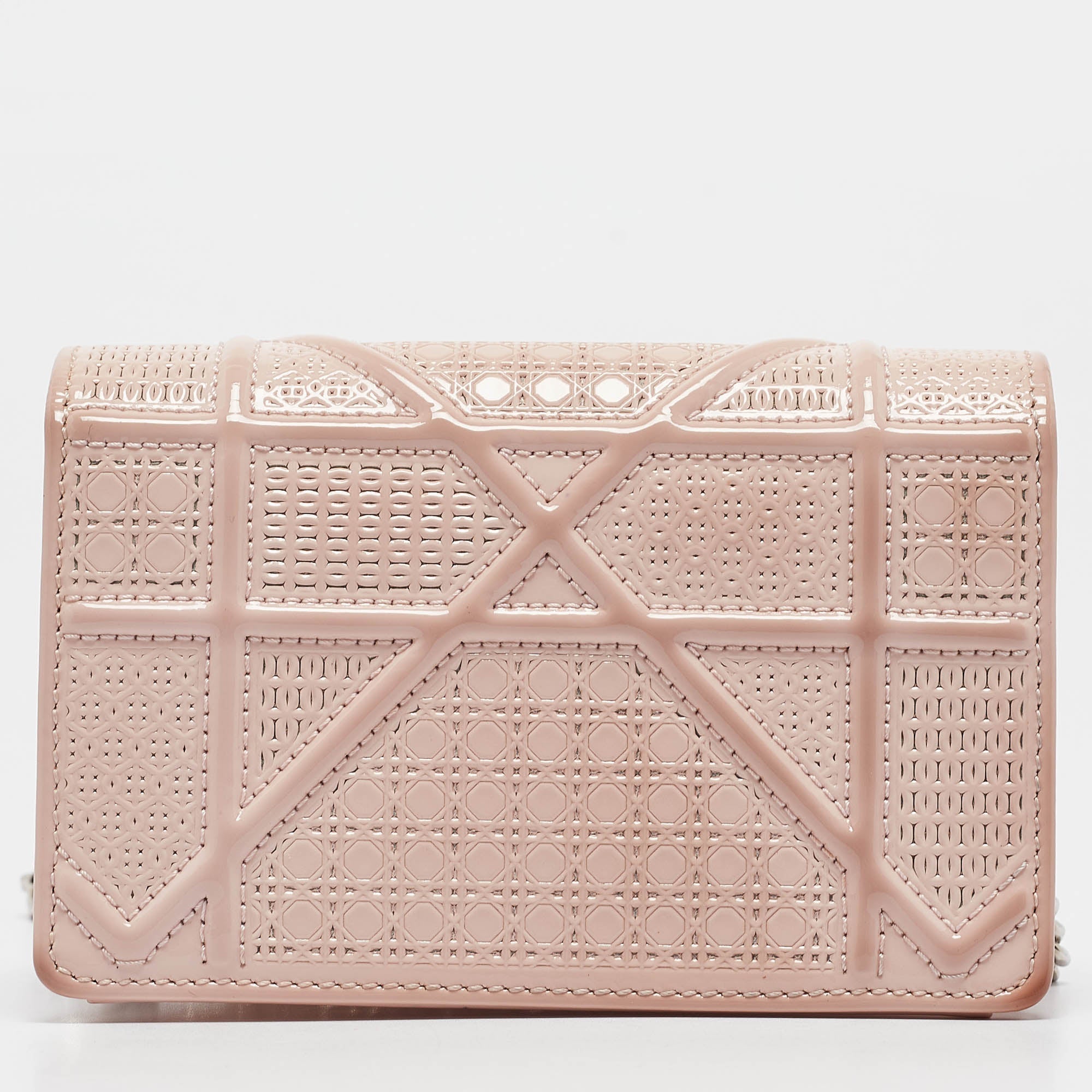 Dior Pink Micro Cannage  Leather Baby Diorama Chain Bag..