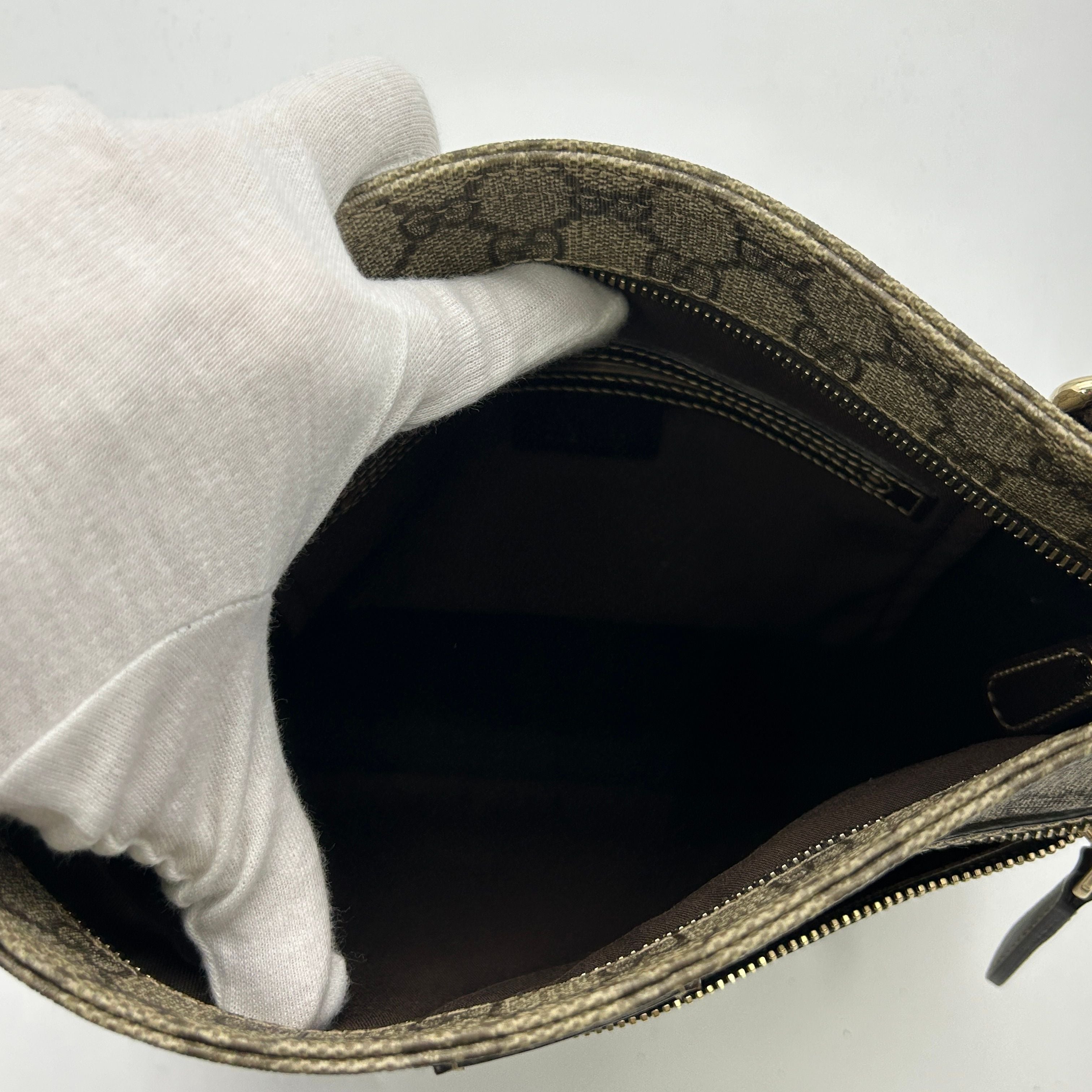 GUCCI Gucci Supreme Canvas Shoulder Crossbody Bag Beige 2120700049388