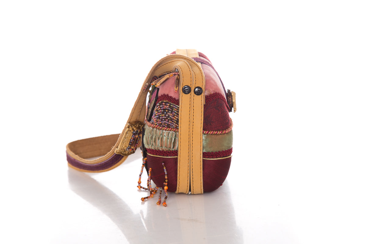 Mary FranCelines Multcolor Printed Embellished Shoulder Bag
