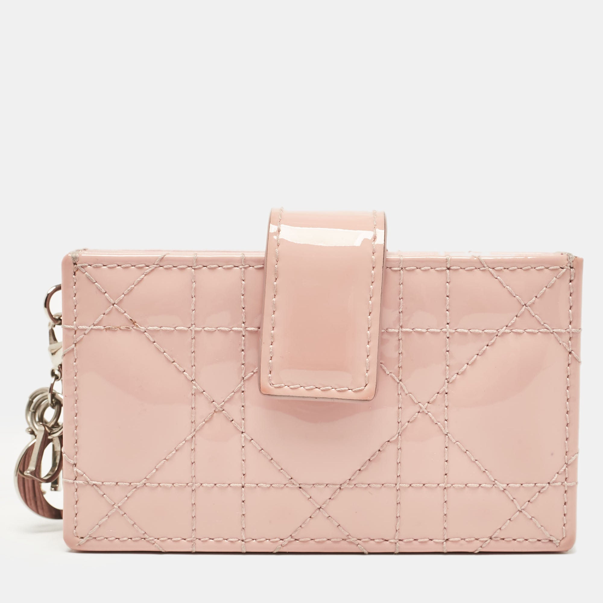 Dior Light Pink Cannage  Leather Jasmine Card Holder
