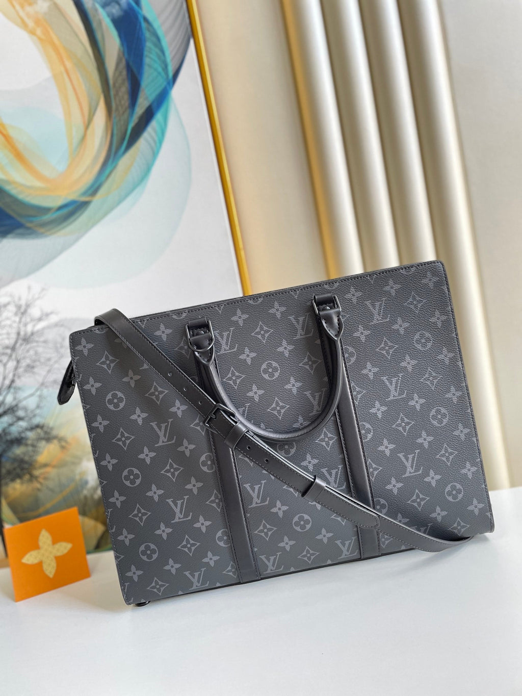 Louis Vuitton Sac Plat Horizontal Zippe Monogram Eclipse For Men, Bags, Shoulder And Crossbody Bags 15.4in/39cm Louis Vuitton M45265