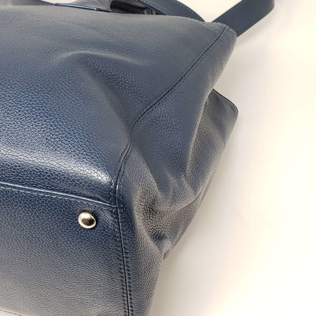 Chanel CC Executive Calfskin Navy Blue Shoulder Bag