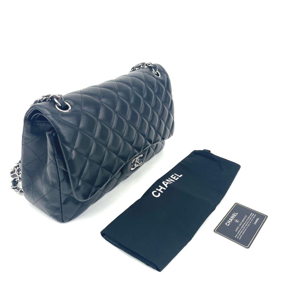CHANEL 2010-2011 Classic Jumbo Double Flap Lambskin Bag w/SiLouis Vuittoner