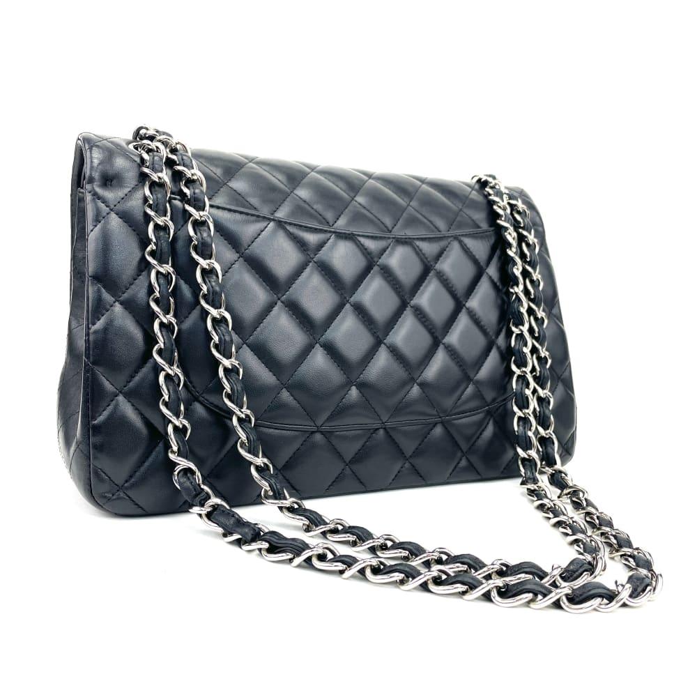 CHANEL 2010-2011 Classic Jumbo Double Flap Lambskin Bag w/SiLouis Vuittoner