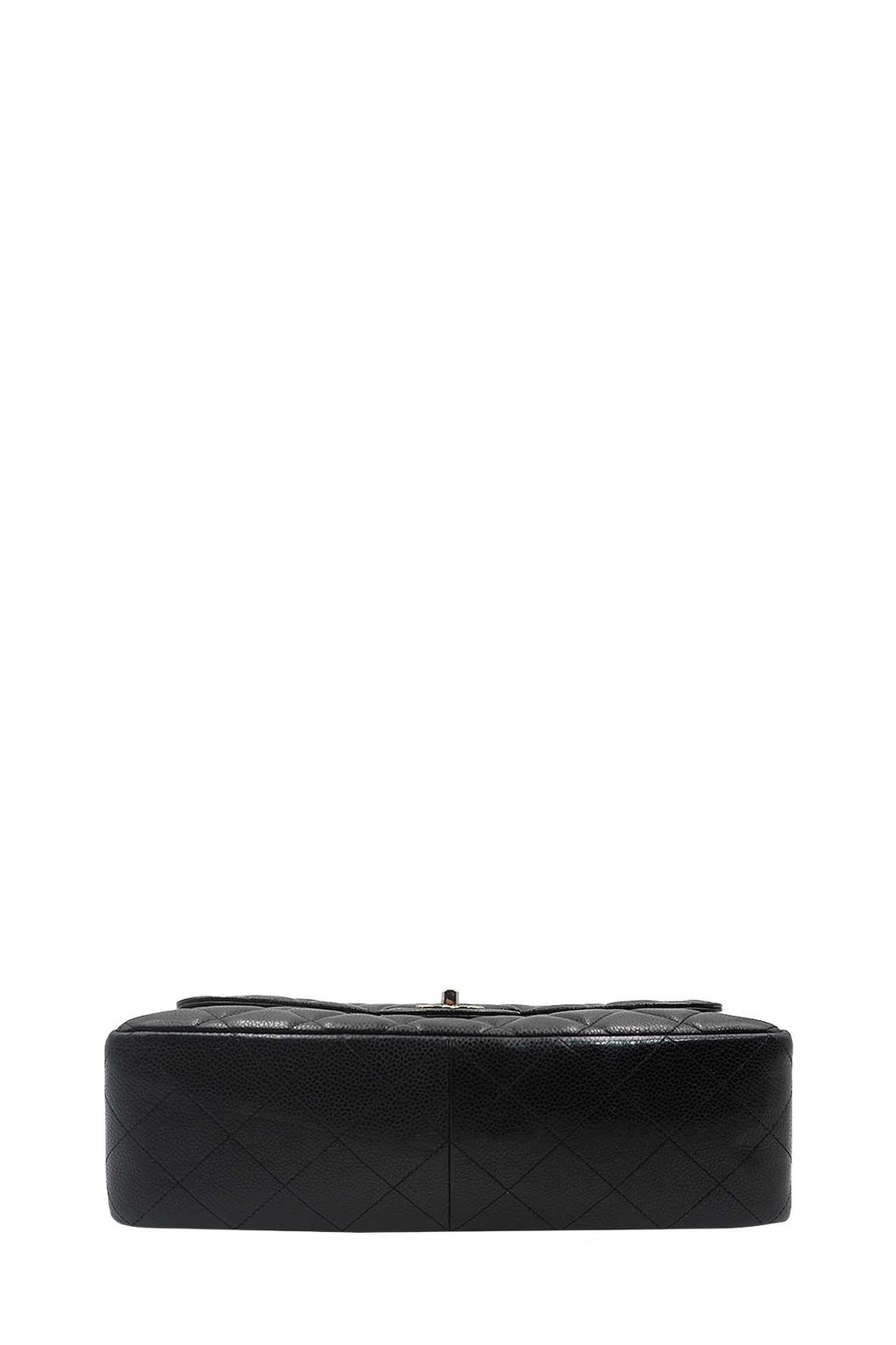 Jumbo Classic Single Flap Caviar SHW Black